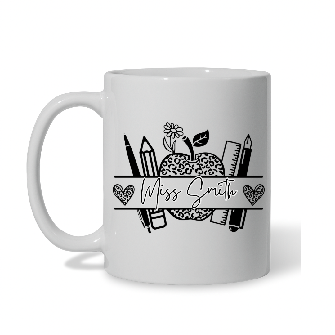 Teacher Black & White print mug