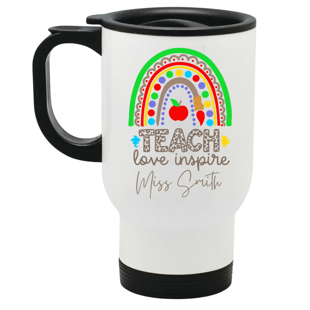 Teach love inspire rainbow  - Travel Mug