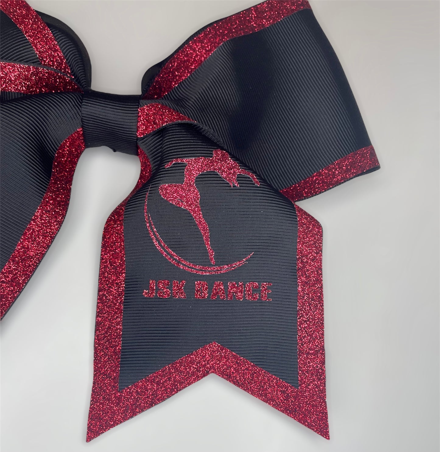 JSK DANCE SCHOOL - Black/Red Cheer Bow