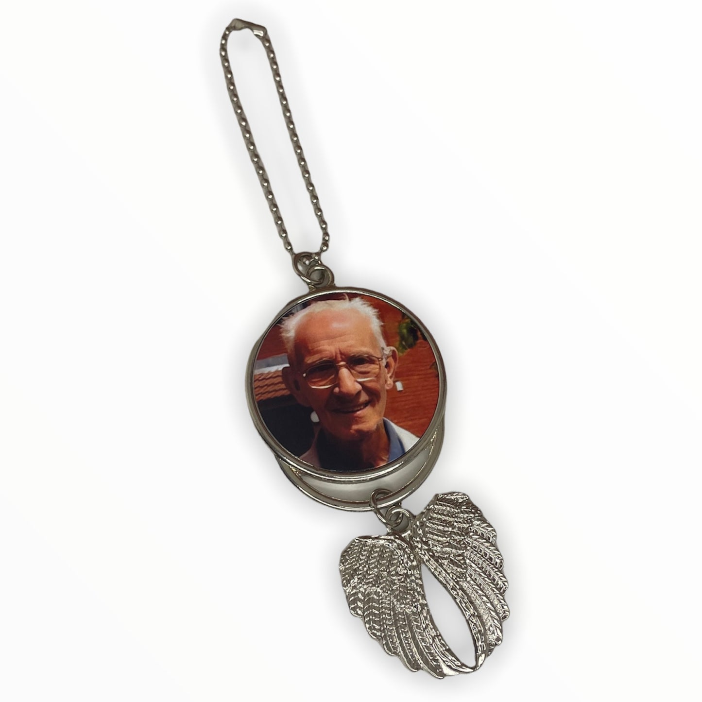 Personalised photo Angel wings charm (for car mirror)